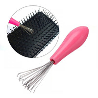 Nowy Mini szczotka do włosów grzebienie Cleaner wbudowane narzędzie plastikowe czyszczenie Remover uchwyt szczotka do włosów plączących się pielęgnacja włosów stylizacja z salonu narzędzia 2